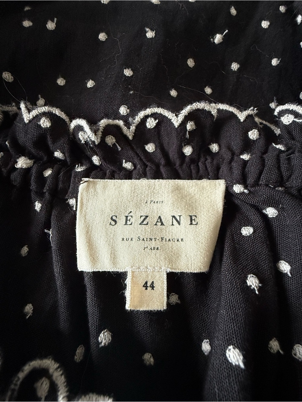 Sezane Black Off-Shoulder Bandana Print Blouse - Picture 7 of 8